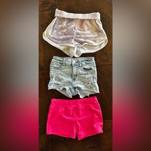 Hollister tie die shorts neon pink shorts denim jean shorts trio !